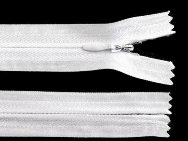 Reißverschluss Nahtverdeckt Länge 35 cm Weiß